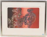 Zwei Pferde by Hans Erni, 1986, color lithograph, sold Dec 2021