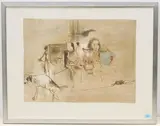 Interieur by Hans Falk, color lithograph, offered Dec 2021