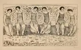 Die Heilige Stunde mit sechs Figuren by Ferdinand Hodler, 1911, lithograph, sold Dec 2021