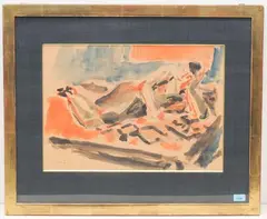 Liegender Akt by Karl Hosch, 1944, watercolor, sold Dec 2021