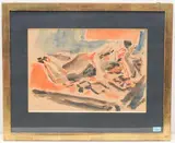 Liegender Akt by Karl Hosch, 1944, watercolor, sold Dec 2021
