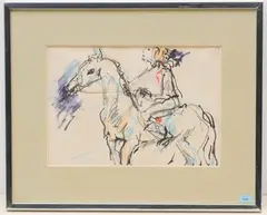 Reiter by Karl Hosch, 1966, pastel, sold Dec 2021