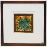 Landschaft mit Sonne by Hans Rudolf Strupler, mixed media, sold Dec 2021
