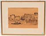 Paris by Hugo Wetli, 1947, ink, offered Dec 2021