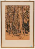 Mann im Wald by Hugo Wetli, 1946, ink, offered Dec 2021