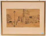 Strassenszene by Hugo Wetli, 1947, charcoal, offered Dec 2021