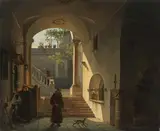 Alltag im Kloster by Giovanni Migliara, oil on paper, sold Sep 2021