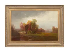 Mill Stream in Autumn by Walter Blackman, oil on canvas, sold Nov 2023