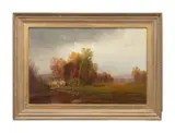 Mill Stream in Autumn by Walter Blackman, oil on canvas, sold Nov 2023