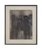 Untitled by Joseph Friebert, 1967, charcoal/oil pastel work on paper, sold Feb 2024