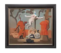 Poussin No. 9 by Stephanus Heidacker, 1997, oil on linen, sold Feb 2024