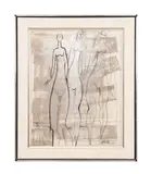 Untitled by Steffen Thomas, 1975, oil and ink on canvas, sold Feb 2024