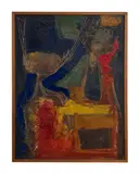Untitled - Abstract Figures by Ralph Du Casse, 1953, oil on canvas, sold Feb 2024