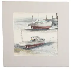 Lobster Boat by Reynolds Thomas, Watercolor Study, sold Mar 2026