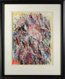 Abstract by John A. Dominique, 1965, acrylic and gouache on paper, sold Oct 2022