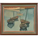Untitled (Boats) by Arturo Ciacelli, 1912, watercolor on board, sold Oct 2022
