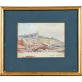 Raguenes Plage by George Butler, watercolor and pencil on paper, sold Oct 2022