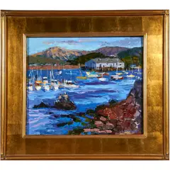 Sailboats in the Bay by Cyndra Bradford, oil on canvas, sold Oct 2022