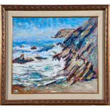 Untitled by John A. Dominique, oil on canvas board, sold Oct 2022