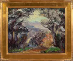 California Landscape by John A. Dominique, 1943, oil on canvas board, sold Oct 2022