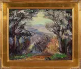 California Landscape by John A. Dominique, 1943, oil on canvas board, sold Oct 2022