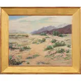 Southern California Desert Scene by Nellie Evelyn Ziegler, oil on board, sold Oct 2022