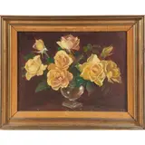 Yellow Roses by Paul Longenecker, oil on canvas, sold Oct 2022