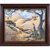 Cowboy and Quail by Evan Keith Soward, oil on canvas, sold Oct 2022