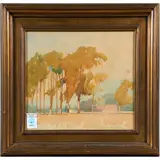 Landscape by Harris Osborn, watercolor, sold Oct 2022