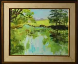 Pond Reflections by Dale Logan Hill, oil on canvas, sold Oct 2022