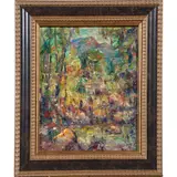 Glimpse of the Santa Ynez Mountains by John A. Dominique, 1963, oil on canvas, sold Oct 2022