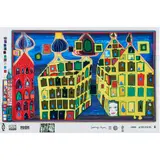It Hurts To Wait with Love If Love is Somewhere Else by Friedensreich Hundertwasser, 1971, screenprint in colors with metallic embossing, sold Nov 2022