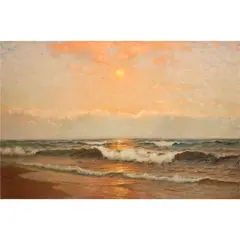 Untitled (Golden Sunset) by Richard Dey de Ribcowsky, oil on panel, sold Nov 2022