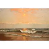 Untitled (Golden Sunset) by Richard Dey de Ribcowsky, oil on panel, sold Nov 2022