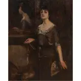 Portrait of a Lady by DeWitt McClellan Lockman, 1912, oil on canvas laid down on masonite, sold Nov 2022