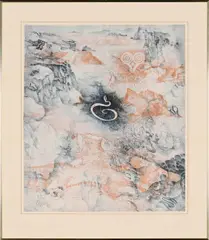 Landscape with Serpent by Jörg Schmeisser, etching, sold Jul 2024