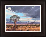 Landscape with Quivertrees and Storm Clouds by Richard Beyleveld, oil on canvas mounted on board, sold Jul 2024