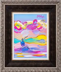Sailboat in Spectrum by Peter Max, 2018, Acrylic on Canvas, sold Aug 2024