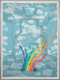 Surrealist Composition by Elfi Schuselka, Mixed Media on Serigraph, sold Aug 2024