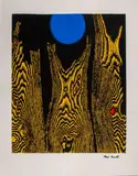 Bois et la Lune Bleue" [Trees and the Blue Moon] by Max Ernst, Lithograph in Colors on Paper, sold Aug 2024