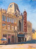 Oakland Theatre by John Paul Marcelo, Oil on Board, sold Aug 2024