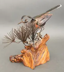 Bird on Branch Sculpture by Norman Brumm, Mixed media, sold Aug 2024