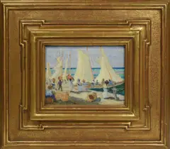 Untitled by Harry Leslie Hoffman, oil on paper board, sold Jun 2020