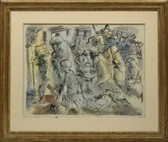 Untitled by George E. Grosz, watercolor on paper, sold Jun 2020