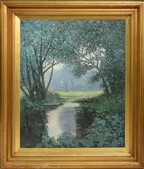 Untitled by Arthur Hoeber, oil on canvas, sold Jun 2020