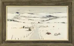 Untitled by Paul Sample, oil on masonite, sold Feb 2025