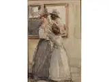 Letzte Kostümkorrektur im Modehaus Paquin by Isaac Lazarus Israels, 1865 Amsterdam - 1934 Den Haag, watercolor, offered Jul 2017
