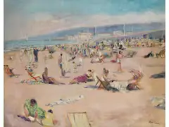Deauville by Lucien Adrion, oil on canvas, sold Mar 2026
