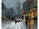 La Porte Saint-martin by Édouard Cortès, oil on canvas, sold Dec 2019