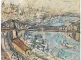 Vedute von Belgrad by Zoran Mušič, oil on board, sold Sep 2015